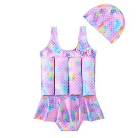 Baby Kids Floatation Suit Float One-Piece Swimwear Buoyancy for Girls Violet 3-4Years