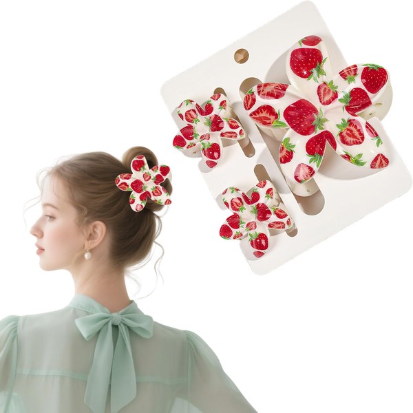 Flomiara 3 x Blumen-Haarspangen für Damen, hawaiianische Haarklammern, Sommer-Reise-Haar-Accessoires, seitlicher