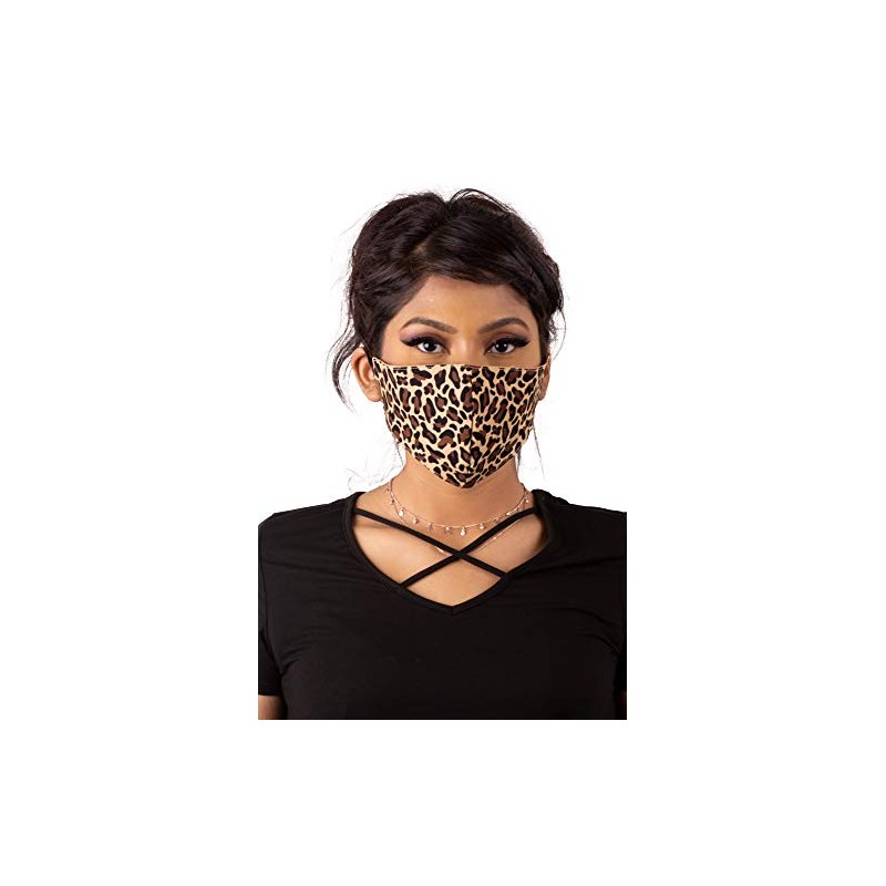 C.C Reusable Washable Face Mask, Leopard Latte