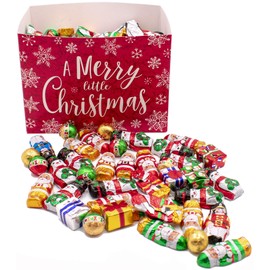 MADE IN USA Individually Foil-Wrapped Christmas Milk Chocolates (Assorted - 2 lb) (Merry Little Christmas)