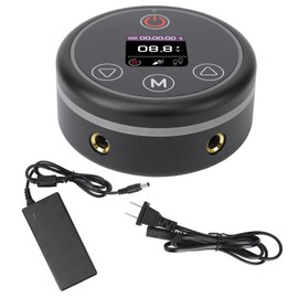 Tattoo Power Supply Colorful Light Digital LED Display Dual Output Ports Tattoo Machine Power Supply 100‑240V US Plug