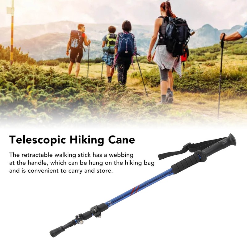 Telescopic Hiking Cane 3 Section Aluminium Alloy Walking Stick Retractable
