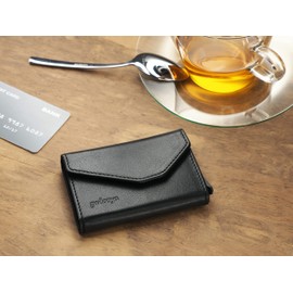 PULARYS Mini Wallet RAVEN - Multifunckion Credit Card Case - Italian Leather - RFID blocking - Size: 6.5 x 10 x 2.5 cm - Space for up to 7 Cards - Classic Design