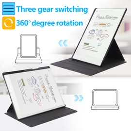 QIOFEARTH Rotating Case for 11.8" Remarkable Paper Pro Tablet (2024 Released) Lightweight and Hard Back Shell Protective Book Folio Cover,Auto Sleep/Wake,Pen Holder and Pen Tips Box (Black)