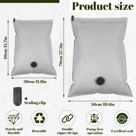2 Pack Hand Roll Vacuum Bags Oxford Fabric Portable for Travel