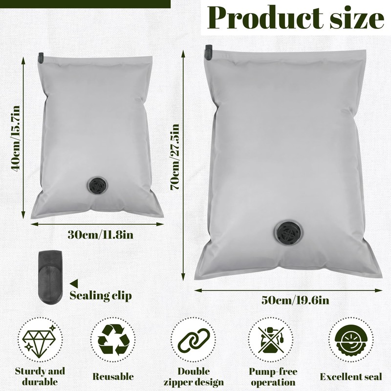 2 Pack Hand Roll Vacuum Bags Oxford Fabric Portable for