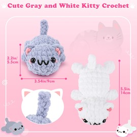 Cat Crochet Kits for Beginners Kitten Crochet Kit Complete Animal Crochet Knitting Set with Video Tutorials Knitting Kit Learn to Crochets Starter Kit Animal Set Beginners Crochets Cat Kits