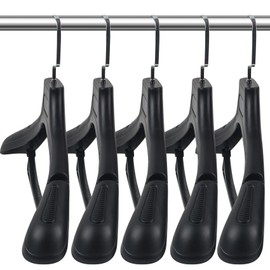 DEDU Plastic Extra Wide Shoulder Suit Hangers for Men 30 Pack Width 17.7", Black Sweater Hangers no Shoulder Bump Non Slip for Thick Sweaters, Clothes Hangers with Pants Bar 360° Swivel Metal Hook