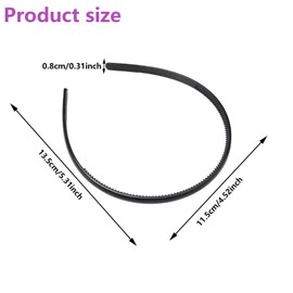 Hair Hoop, 6 Pieces Hair Hoop with Teeth, Unisex DIY Hair Hoop for Girls Women Men (Black/Width 8mm)