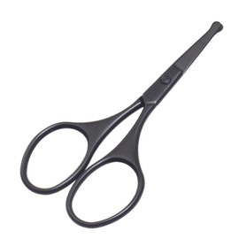 Motanar Multicolor Professional Grooming Scissors for Personal Care Facial Hair Removal and Ear Nose Eyebrow Trimming Stainless Steel Fine Straight Tip Scissors 3.9 Inch (Black Safety Head D)