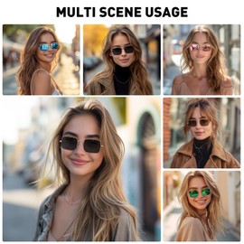 Fozono Retro Square Sunglasses for Women Small Trendy Classic Metal Frame Rectangle Vintage Shades UV400 Protection FZN2603 Gold Frame/Brown Lens