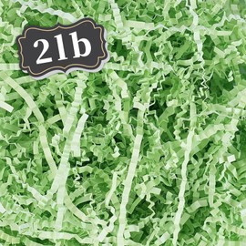 ZEBMOON 2 LB Green B Crinkle Cut Paper Shred Filler Great for Gift Wrapping, Basket Filling, Birthday, Wedding, Valentine's Day, Mardi Gras, 2024 New Year Party Decorations Filling Supplies