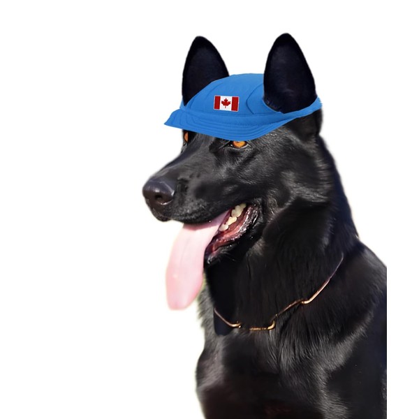 Canada Maple Flag Patch Pet Hat,Black Canadian Leaf Dog Hats,Adjustable
