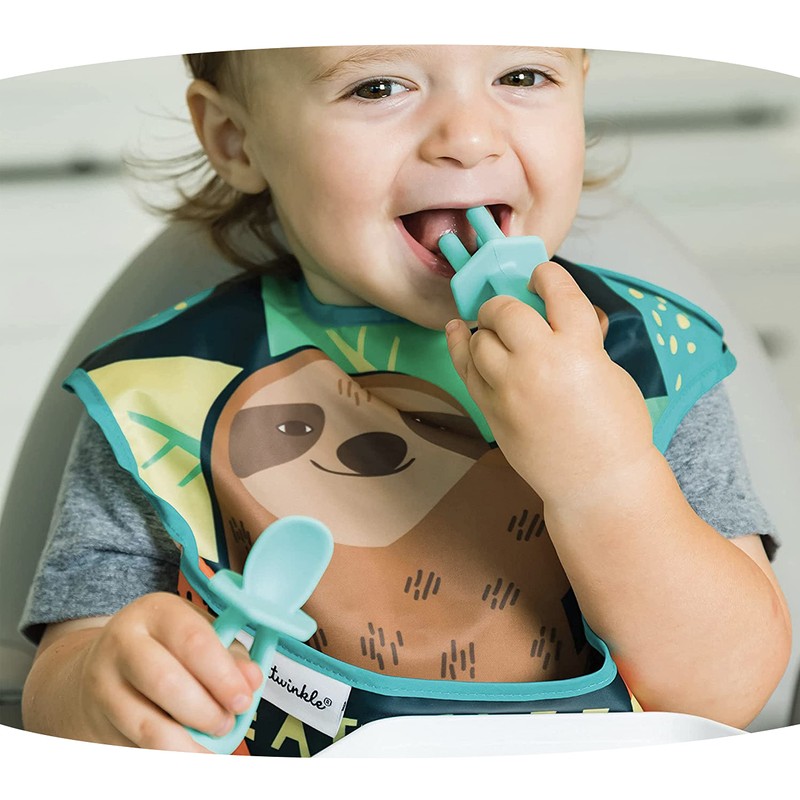 Tiny Twinkle Silicone Training Utensils - Baby Spoons and Baby