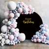 DORCEV Happy Birthday Round Backdrop Cover 6.5x6.5ft Polyester Black Birthday