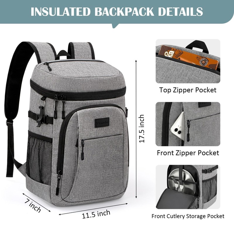 Tuwubi Cooler Backpack 42 Cans, Backpack Coolers Insulated Leak Proof