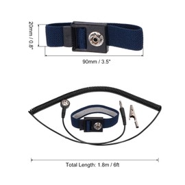 QUARKZMAN ESD Antistatic Wrist Strap 6 ft PU Adjustable Antistatic Bracelet Set Wired for Computer Electronics Repair Black