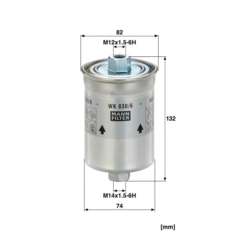MANN-FILTER WK 830/6 x Fuel Filter for Cars and Vans