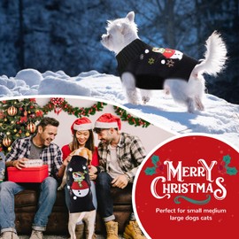 PETCARE Black Snowman Dog Sweater Christmas Dog Sweaters Vest Ugly Snow Xmas Puppy Costume Pet Holiday New Year Fall Winter Clothes for Small Medium Dogs Cats Pullover Cat Sweaters Outfits,X-Large