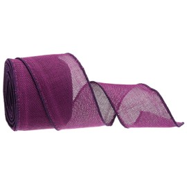 MECCANIXITY Burlap Ribbon Fabric Wired Edge Ribbons Dark Purple 2-1/2 Inch x 10 Yard for Gift Wrapping, Bow, Wreath, Christmas Tree, Flower Bouquet