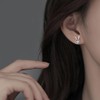 MIKAMU Women's Rabbit Earrings, Diamond, 925 Silver, Sterling Silver, Hypoallergenic,