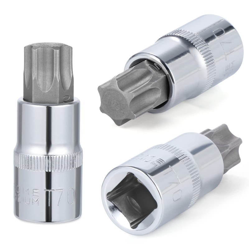 Gueenky 13-Piece Torx Bit Set, T8 - T70 Multi-Tooth Socket