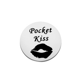 LQRI Pocket Kiss Token Naughty Gifts for Him Funny Token Boyfriend Naughty Gifts (silver)