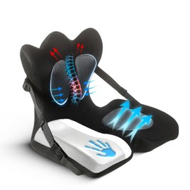 Doctor-Developed Adjustable Back Seat Cushion for Chairs, Couch, Driving - Lumbar Support Pillow for Office, Recliner - Ergonomic Pressure Relief and Enhanced Blood Flow