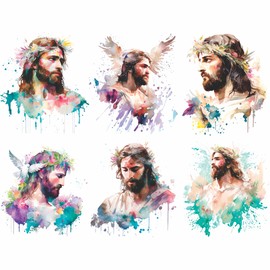 Christian Theme Mulberry Rice Paper, 20.32 x 26.67 cm - 6 Unique Printed Mulberry Paper Images 30gsm Visible Fibres for Decoupage Crafts Mixed Media Collage Art