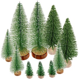 Pack of 45 Artificial Christmas Trees, Mini Christmas Trees, Small Miniature Fir Tree, Mini Green Christmas Tree with Snow Effect, Christmas Tree for Table Decoration, DIY Shop Window,