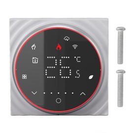 Smart Home Thermostat APP Voice Control Programmable High Accuracy Dry Contact Wall Hanging Furnace WiFi Thermostat for Boiler Heating AC 95V to 240V Black