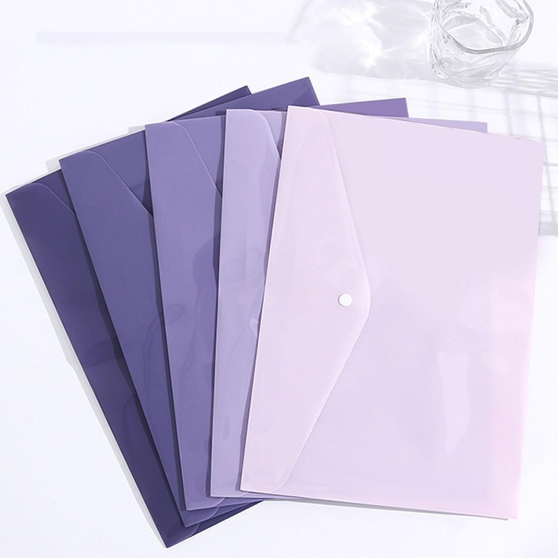 Large Capacity File Folder Button Closure Water Document Pouches Letter