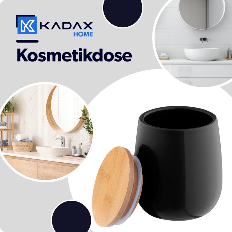 KADAX Cosmetics Tin, Ceramic Storage Tin, Cotton Wool Box with