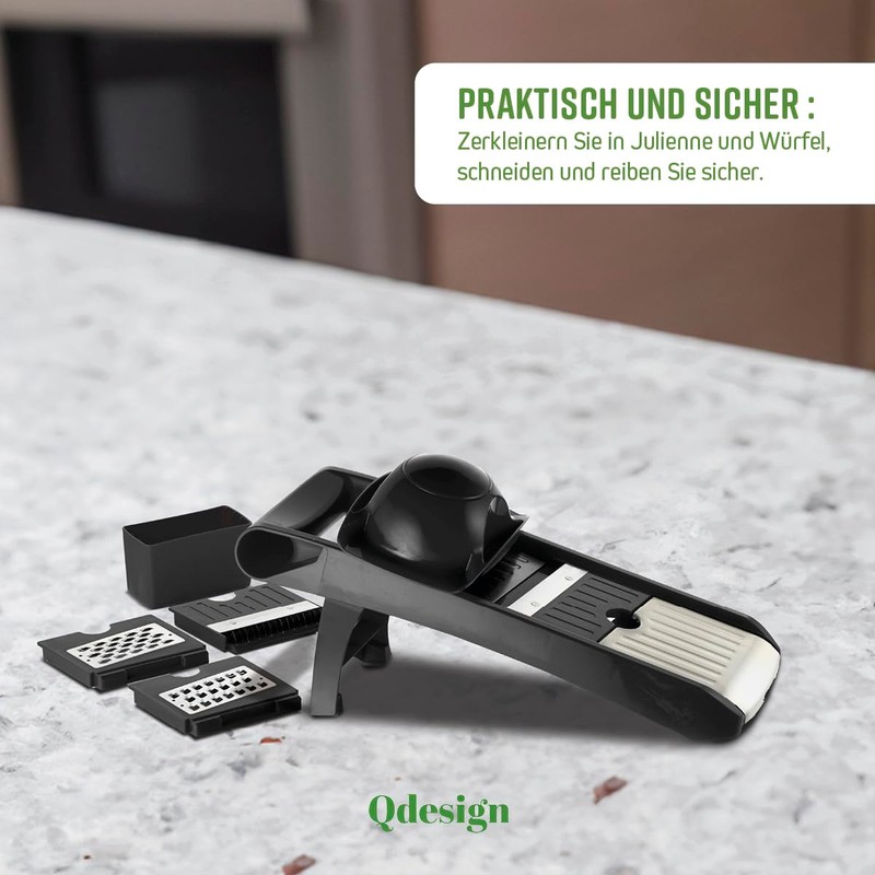 Qdesign - Multifunctional vegetable slicer with 3 stainless steel blades