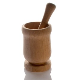 LARES Wooden Mortar with Pestle - High - Made in Germany