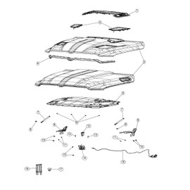 17.9 Inch 2Pcs Front Hood Struts Lift Supports Compatible With Ram 1500 2019-2024 W/O Trx Body Dt 5Th Gen 68276312Ab Shock Gas Spring Prop Rod Cylinder