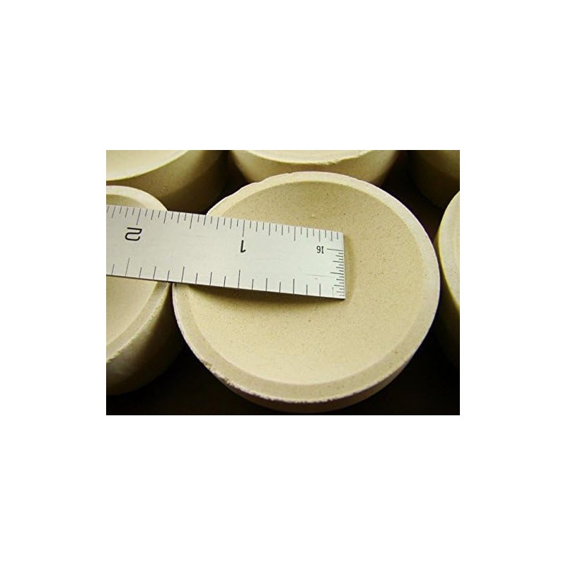 Lot of 6 - # 10 Mabor Cupel 2-3/8" Gold-Assay-Smelting-Refining-Melting-Cupels