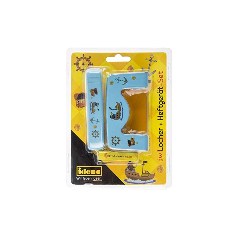 Idena 10495 Hole Punch and Stapler Set Pirate Design 1