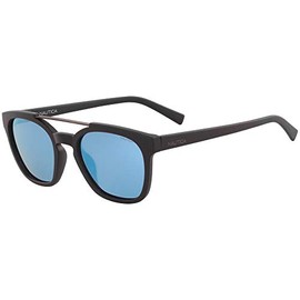 Nautica Men's N3638SP Rectangular Sunglasses, Matte Black/Blue Polarized, 54 mm