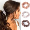 Unicra Juego de coleteros para el cabello con tejido de perlas, accesorios para el cabello elásticos de moda para mujeres y niñas, 3 piezas (perla-D)