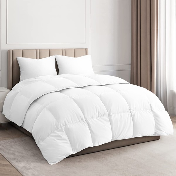 King Size, White Alternative Down Comforter - Warm, Lightweight, Luxury,