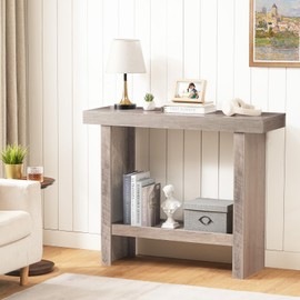 MAHANCRIS Console Table, 39.4'' Entryway Table for Hallway, Narrow Sofa Table Behind The Couch, Modern Foyer Tables for Entrance, Living Room, Corridor, Easy Assembly, Greige CTGY16801