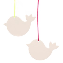 Baker Ross AX829 Craft Bird Decorations - Pack of 5, Design our own Ceramic Hanging Decorations Arts and Crafts for Kids