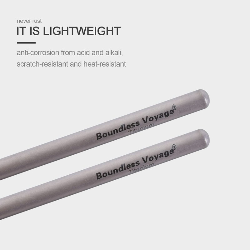 Boundless Voyage Outdoor 230mm Titanium Chopsticks Ultralight Flatware Chopsticks Portable