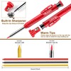 Hiboom 2 Pack Solid Carpenter Pencils with Pencil Cap and