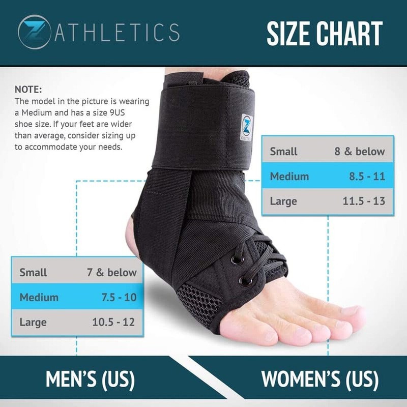 Zenith Ankle Brace, Lace Up Adjustable Support – for Running,