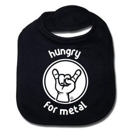 Hungry for Metal Baby Bib, Black, Size One Size (0-2 Years), 100% Statement by Metal Kids