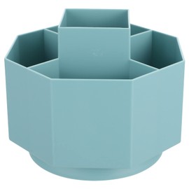 Desk Organizer, 360- Degree Rotating Pen Pencil Holder, Art Supply Pencil Organizer Plastic Spinning Desktop Storage for Pen, Colored Pencil, Crayon (Blue)