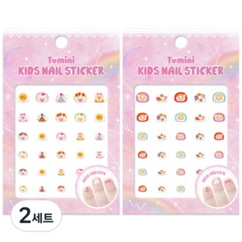 Tomini Kids Nail Sticker 2-piece set, T001 + T002, 2 pieces / 투미니 키즈 네일 스티커 2종 세트, T001 + T002, 2개