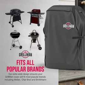 Grillman Premium BBQ Grill Cover, Heavy-Duty Gas Grill Cover for Weber Spirit, Weber Genesis, Char Broil etc. Rip-Proof & Waterproof (30" L x 26" W x 43" H, Black)